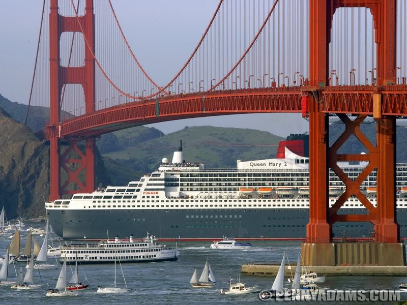 Queen Mary 2 Cruise Ship — Red
