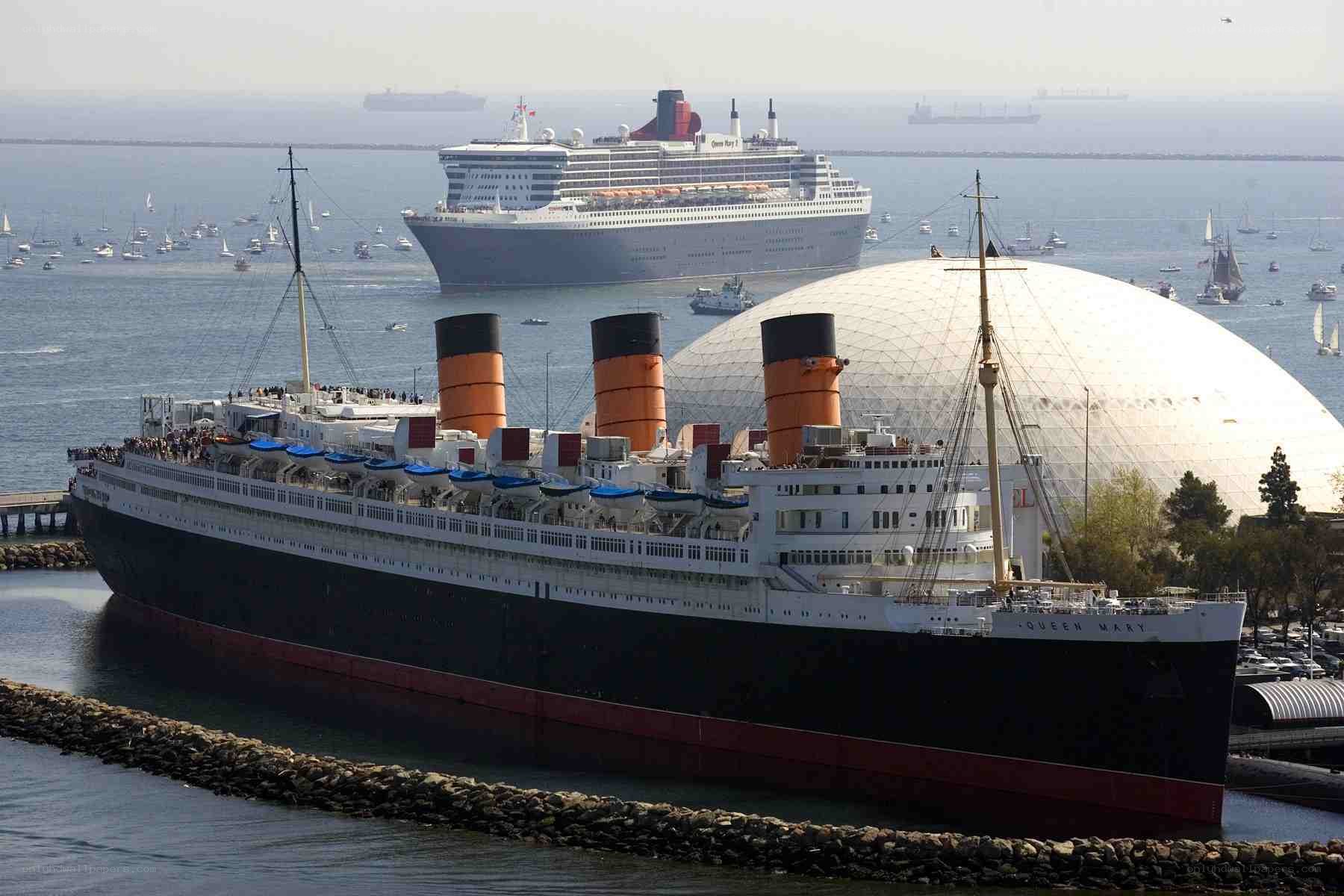 Queen Mary ship in harbor