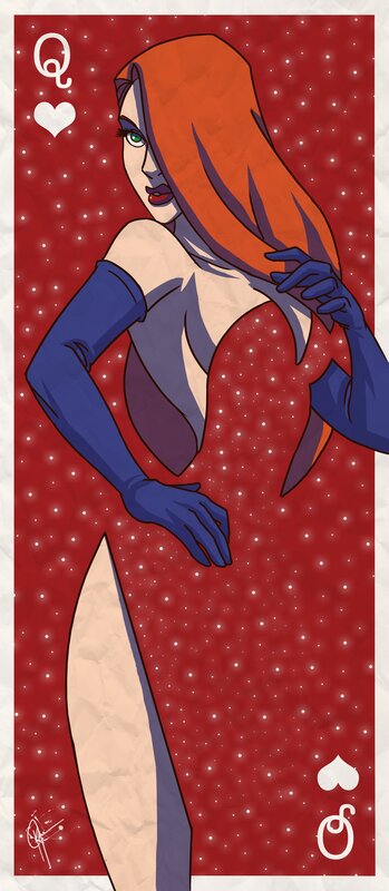 Queen of Hearts playing card art