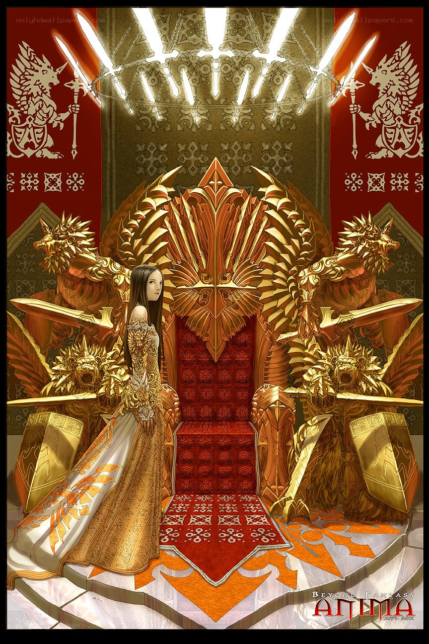 queen on a golden throne