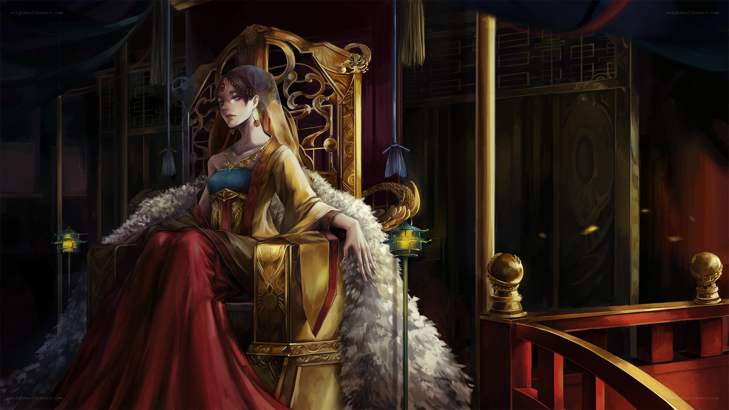 queen on a throne