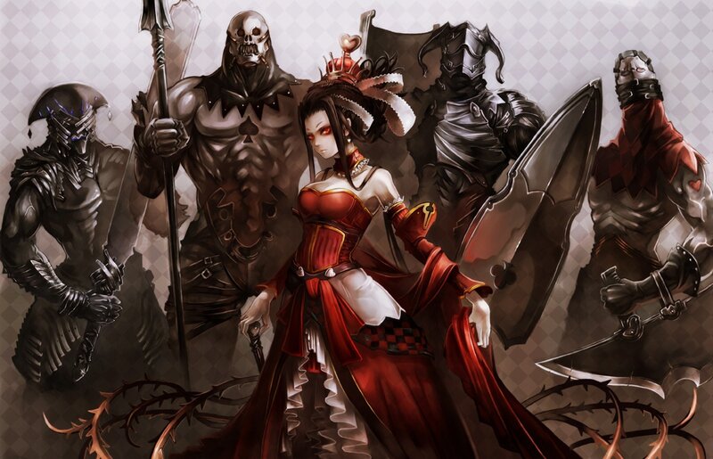 Queen with Armored Guards — Red