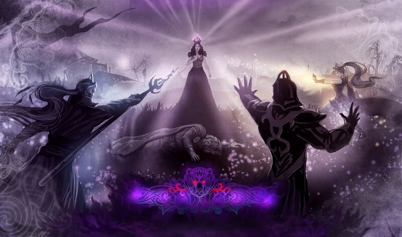 Queen with Crown and Warriors