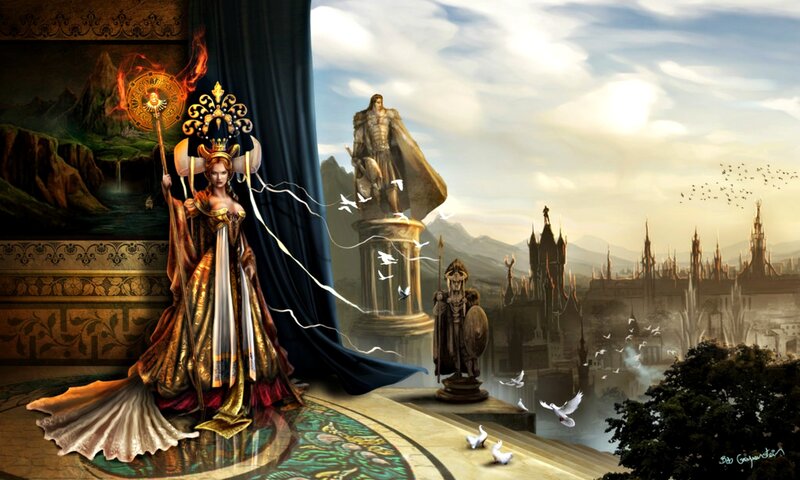 Queen with Staff and Lightning