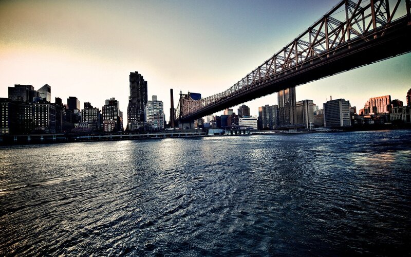 Queensboro Bridge at Dusk — Blue