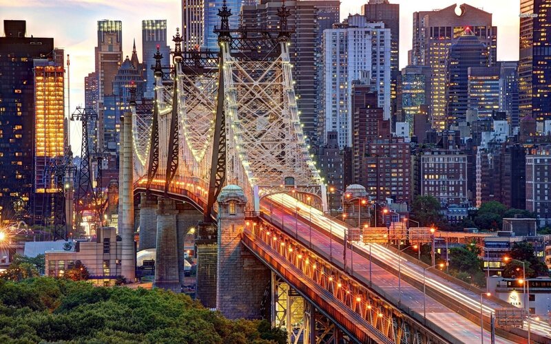 Queensboro Bridge at Dusk — Orange, Dramatic, Sunset