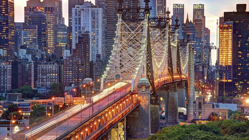 Queensboro Bridge at Dusk — Orange