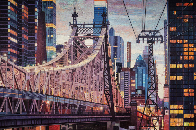 Queensboro Bridge at Dusk — Purple