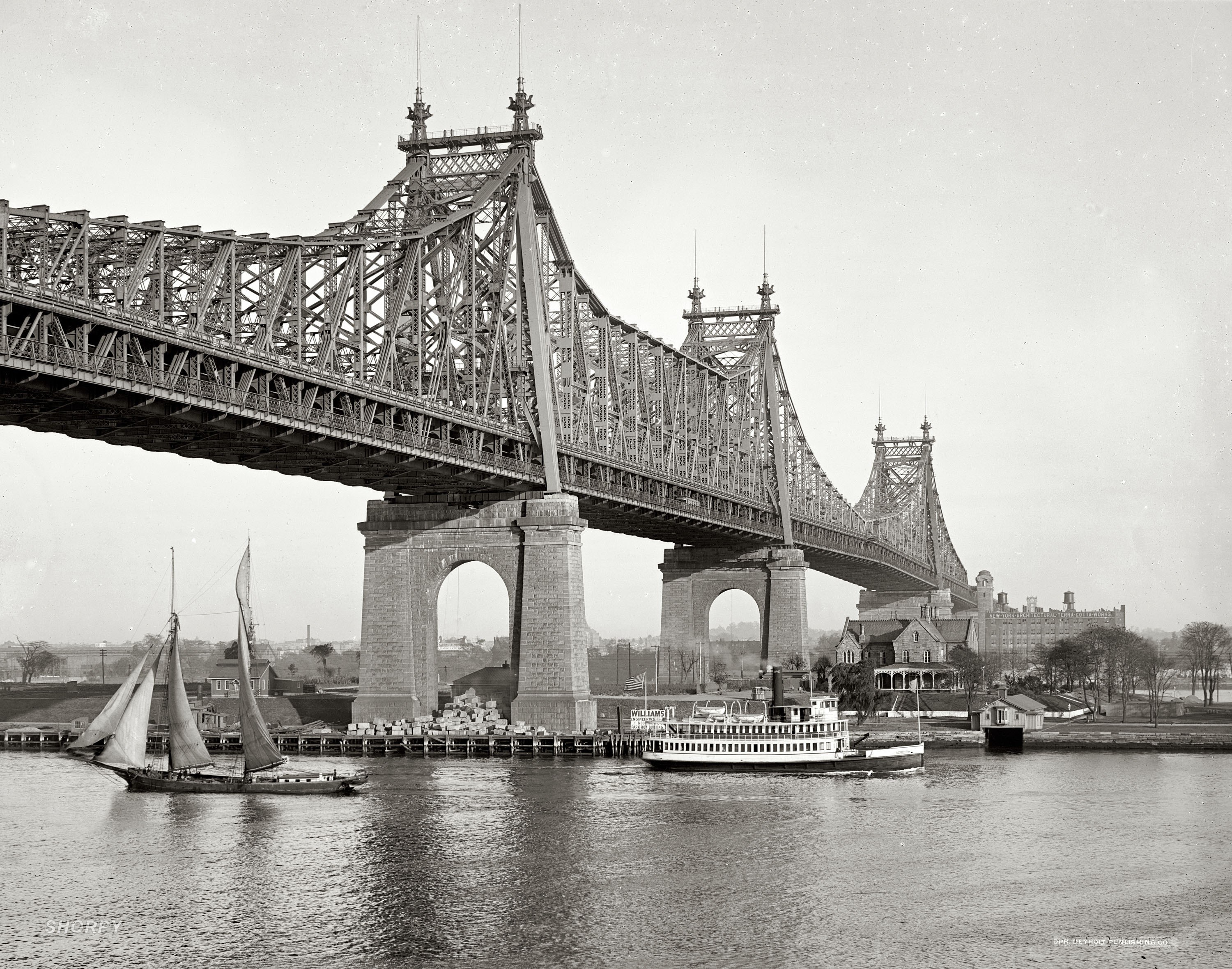 Queensboro Bridge with boats