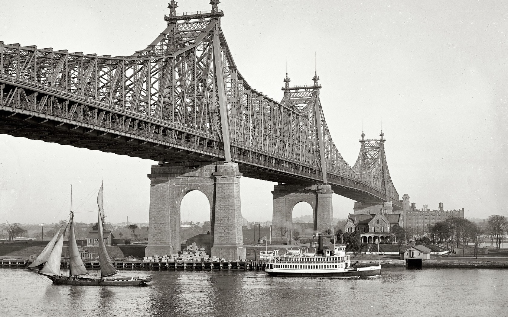 Queensboro Bridge with boats