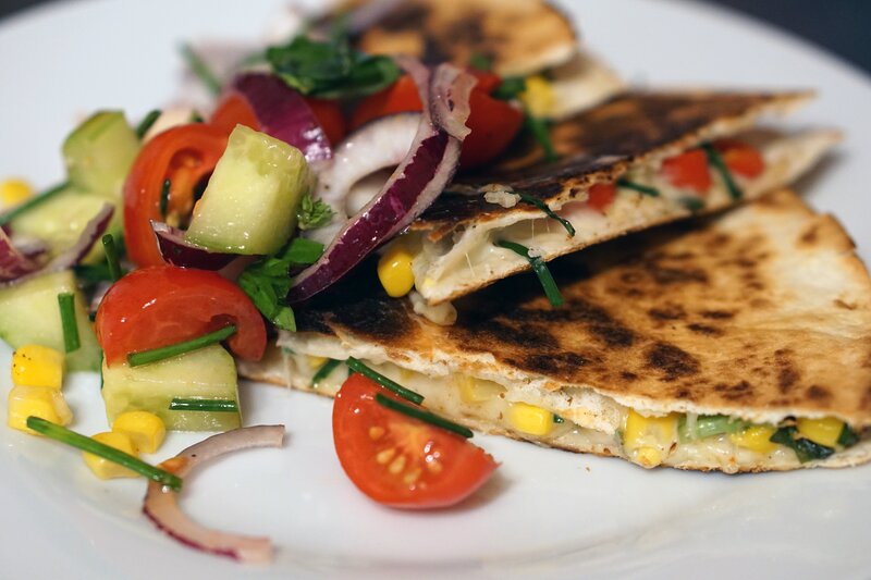 quesadillas with fresh salad