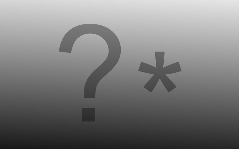 question mark and asterisk