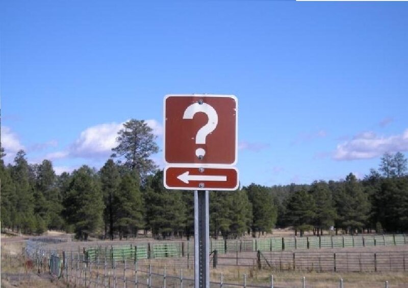 Question mark road sign