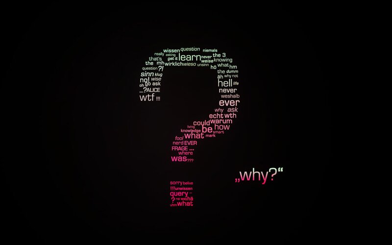 question mark word cloud