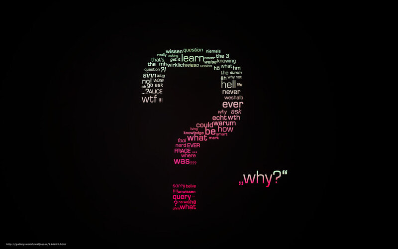 question mark word cloud