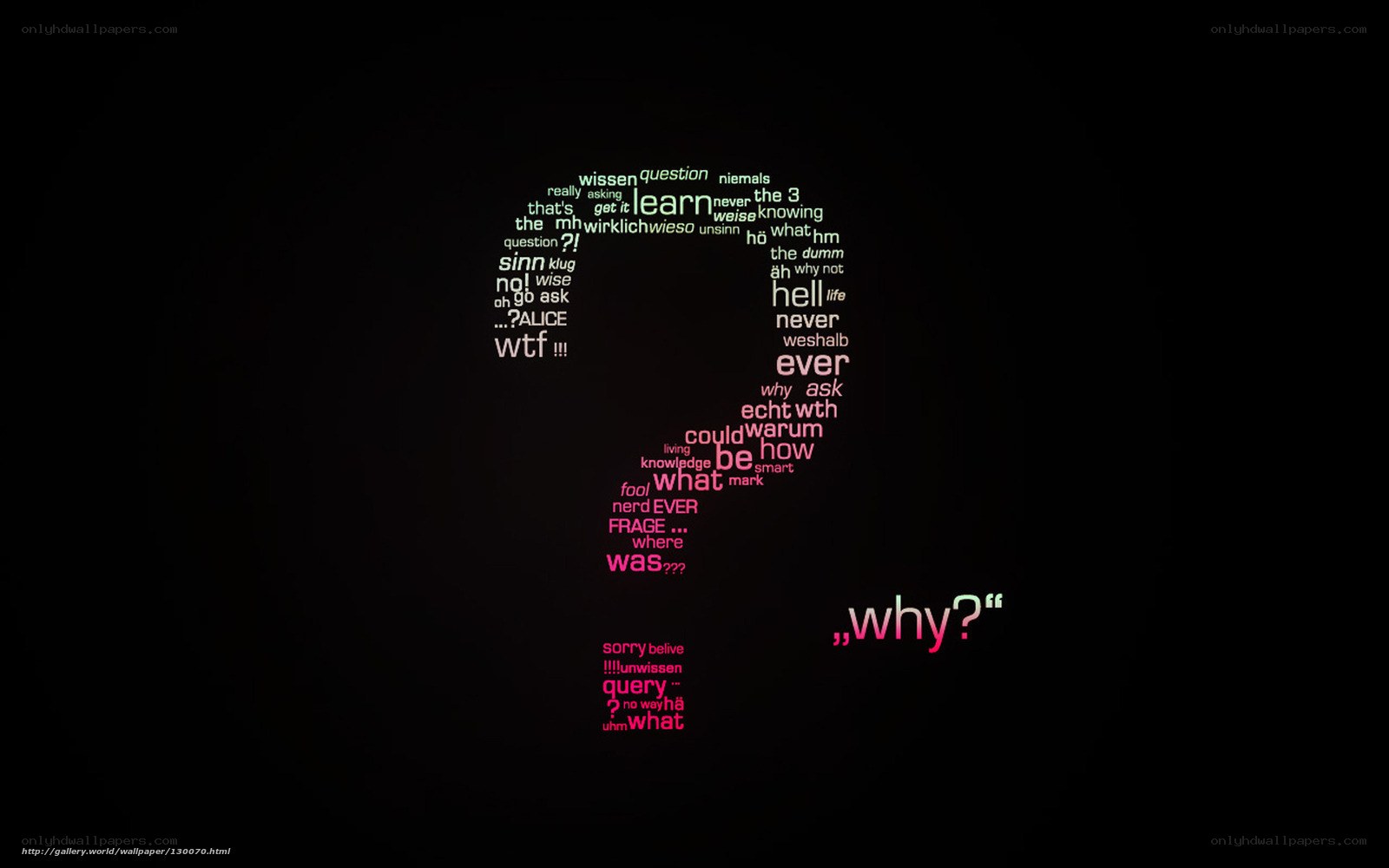 question mark word cloud