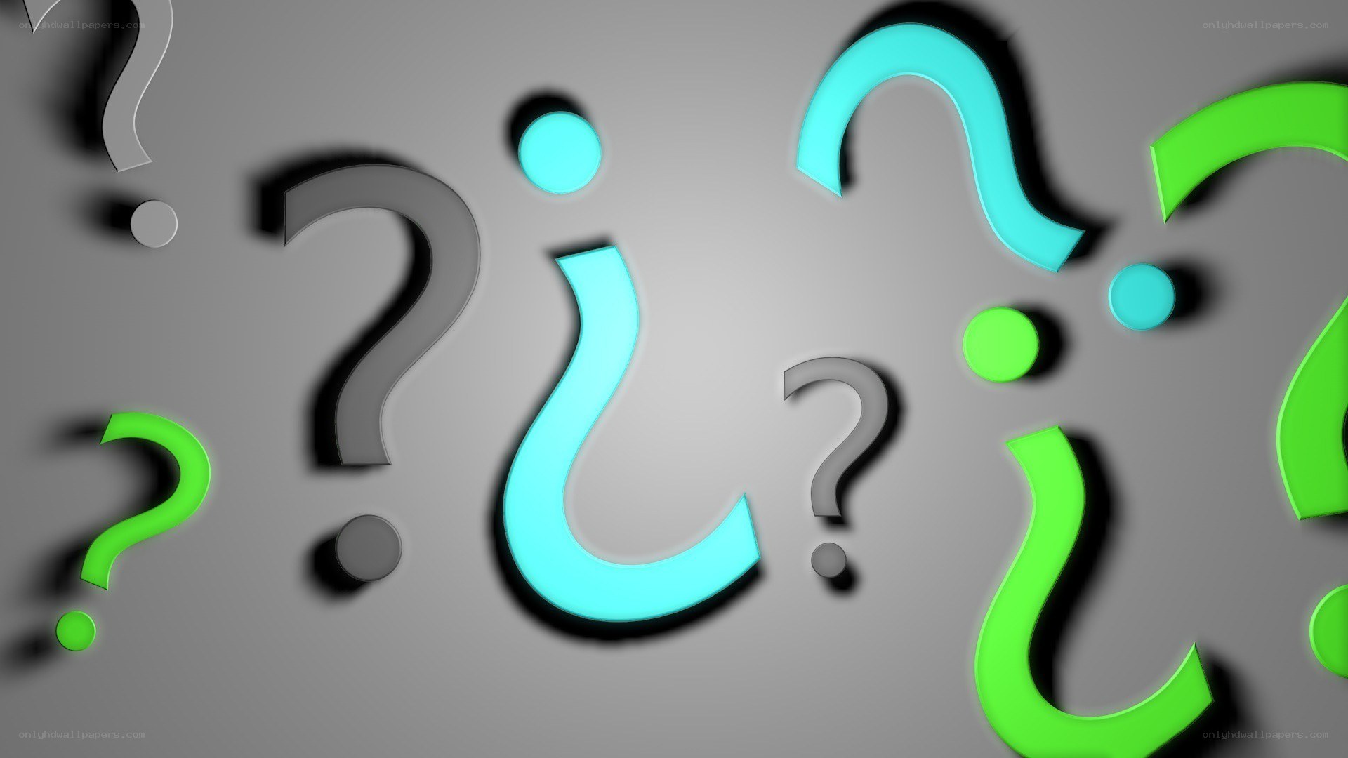 question marks in various colors