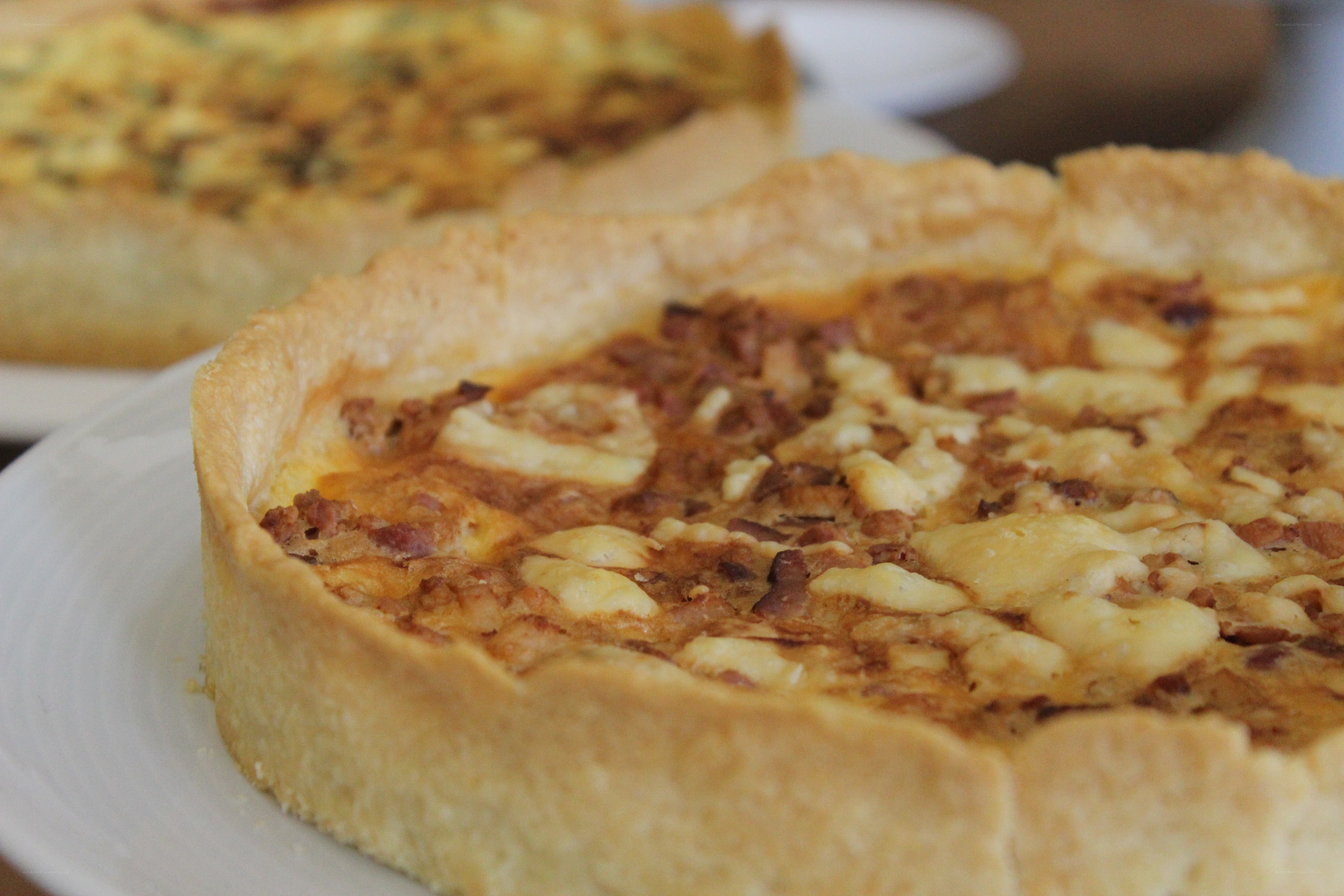 Quiche on a white plate