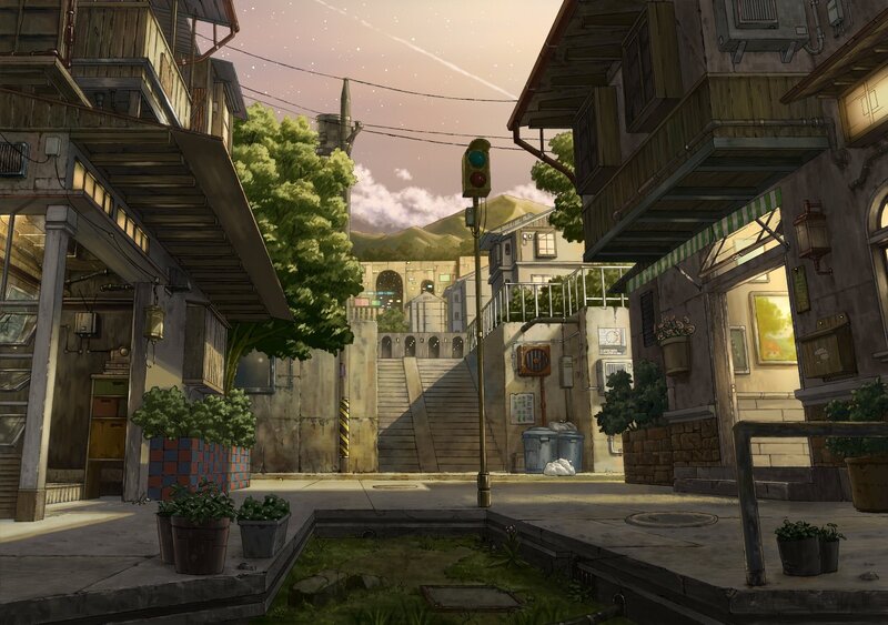 quiet alley at dusk