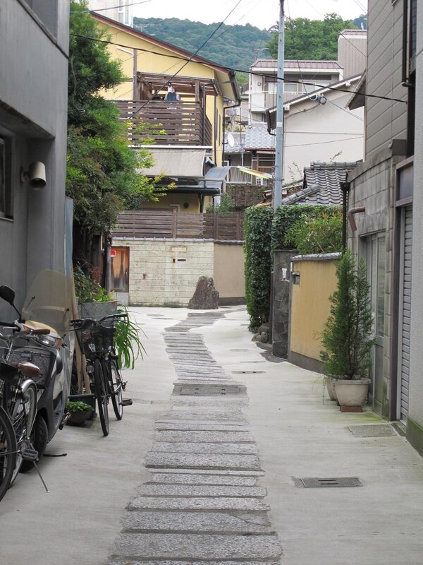 Quiet alley in a residential neighborhood