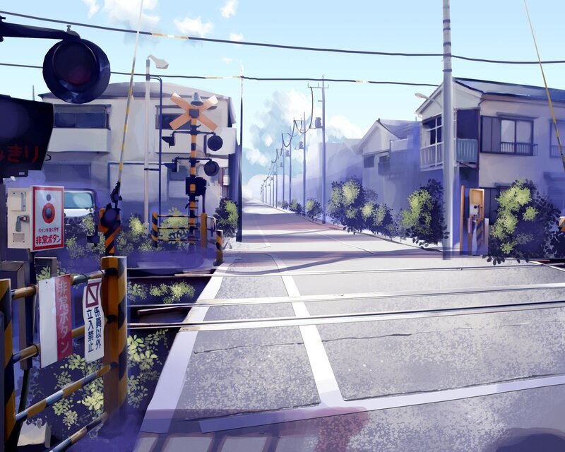 Quiet Japanese railway crossing