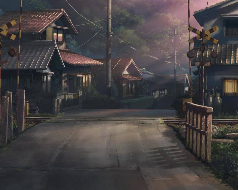 Quiet Japanese village at dusk