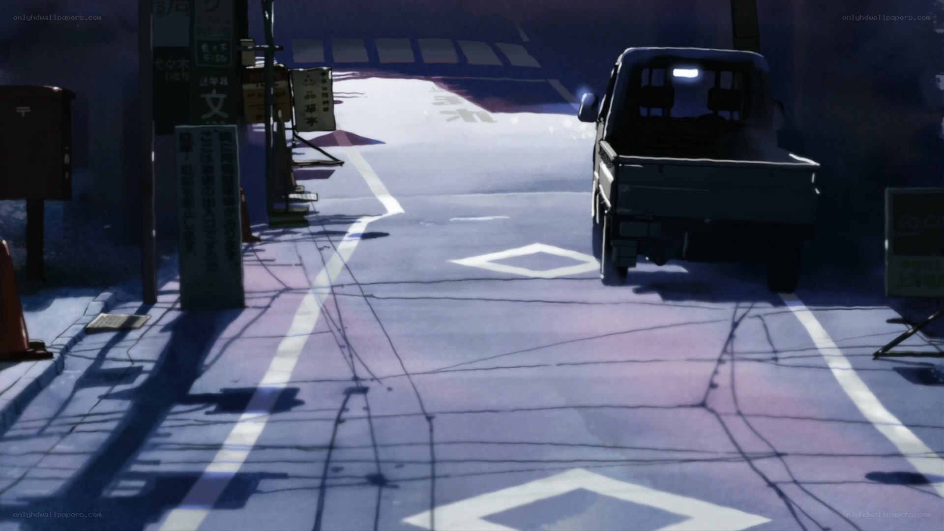 quiet street at dusk
