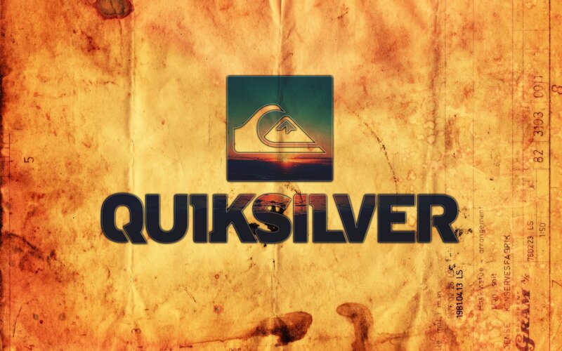 Quiksilver logo on vintage paper