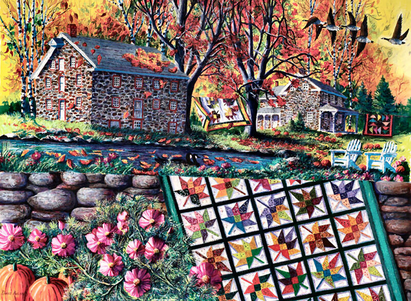 Quilt in Autumn Garden — Orange
