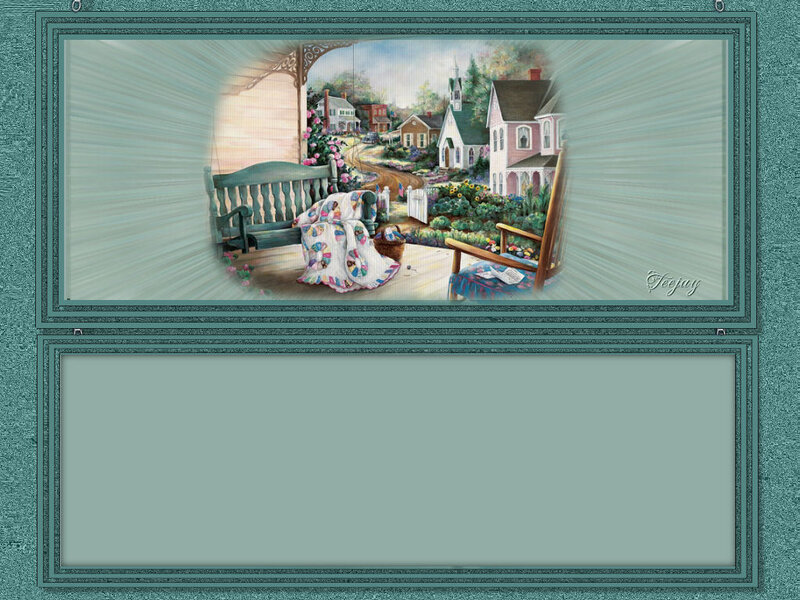 Quilted porch scene