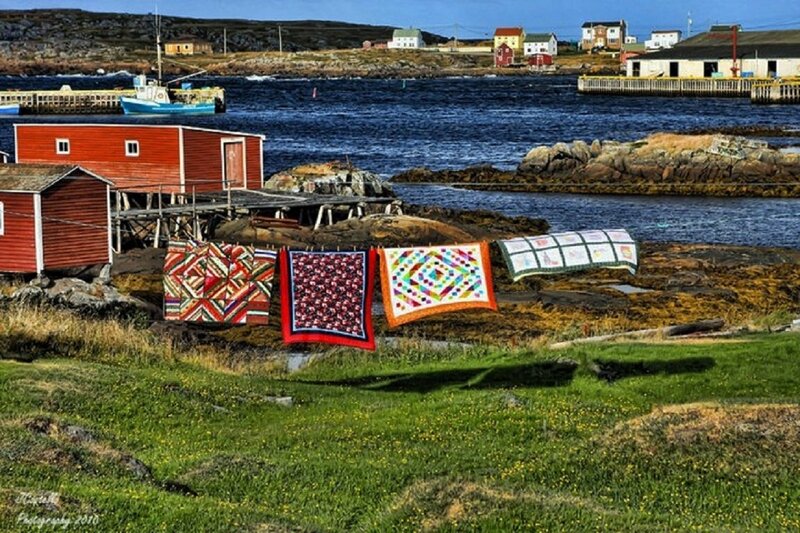 Quilts Hanging on Line