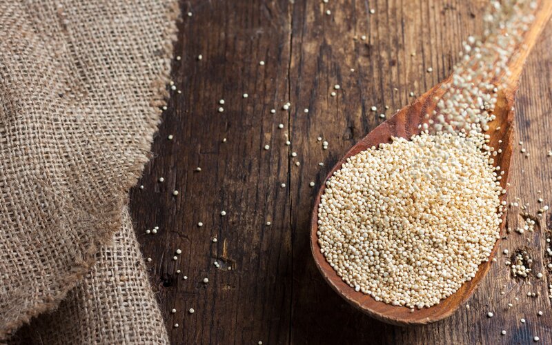 Quinoa in Wooden Spoon