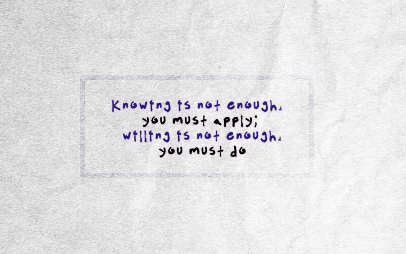 quote about action and application