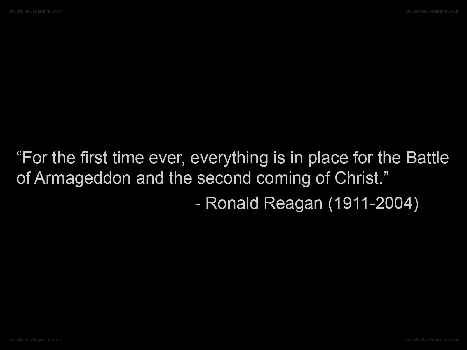 Quote about Armageddon and Christ