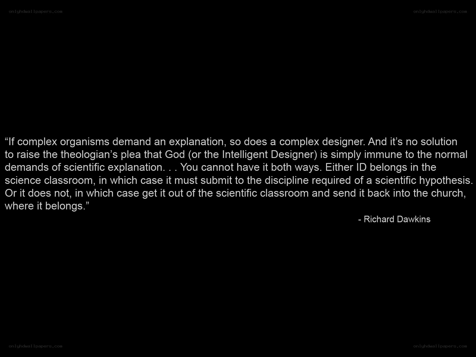 quote about intelligent design