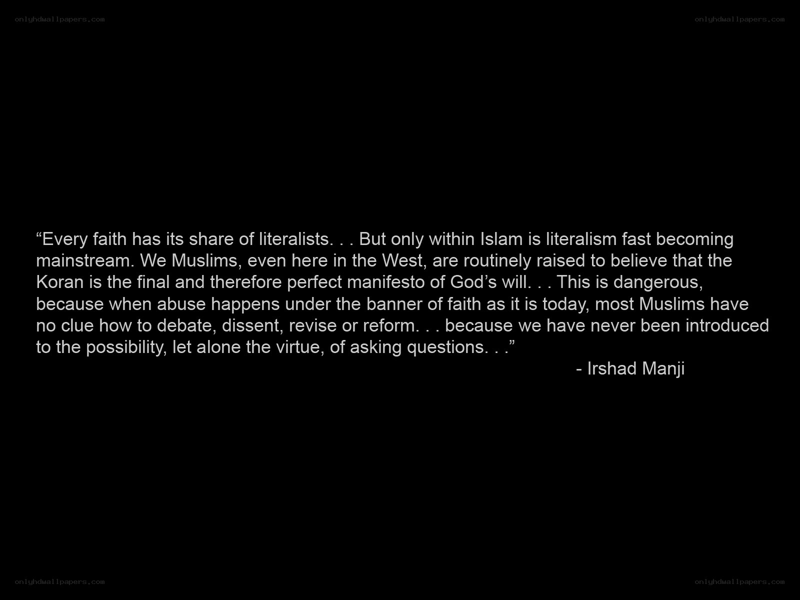 quote about islamic literalism