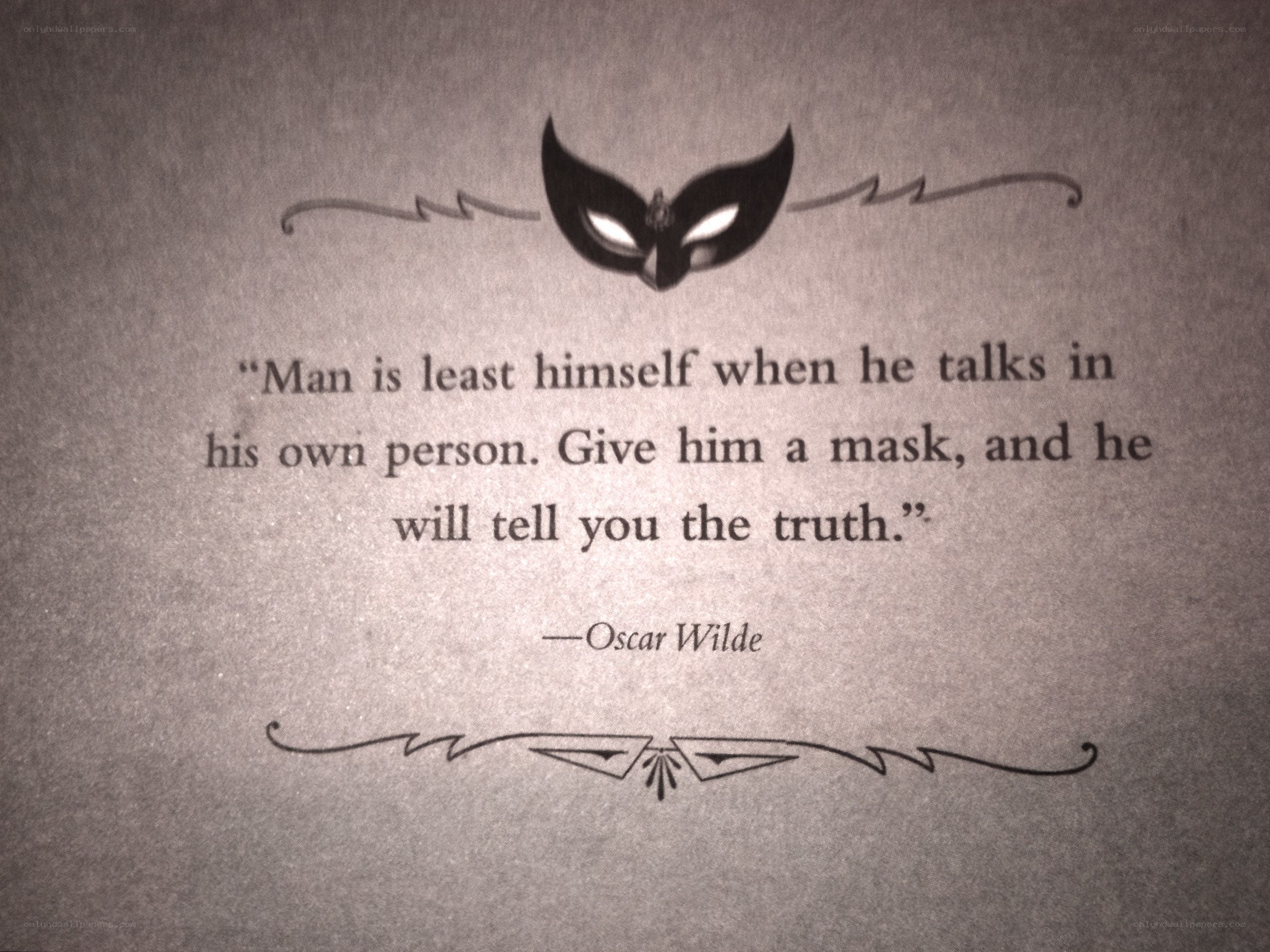 quote about masks and truth