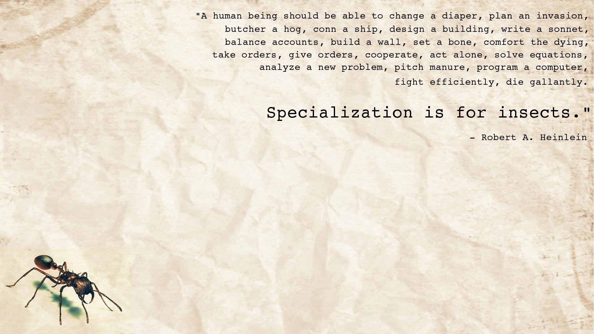quote about specialization
