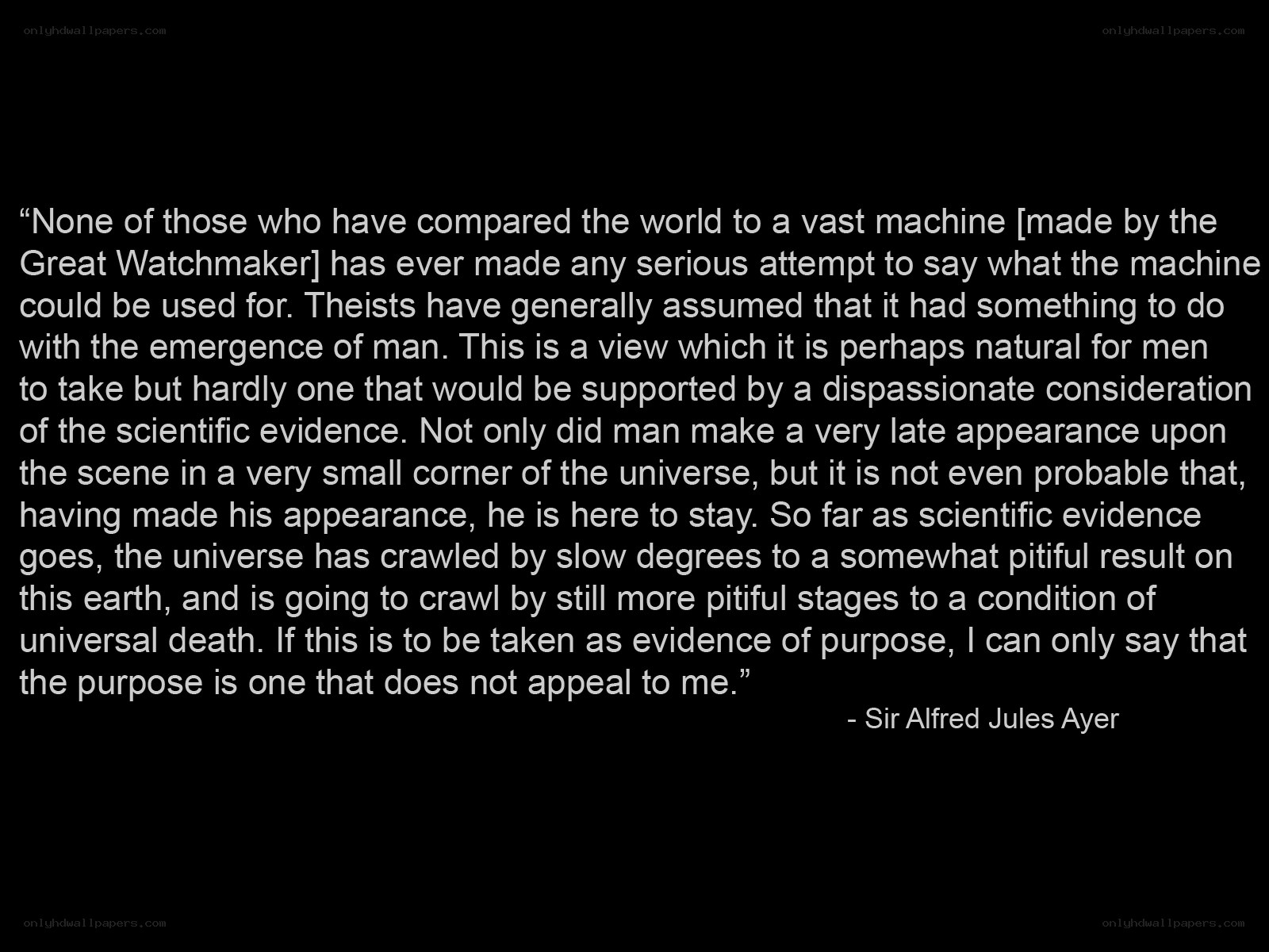 quote about universe and purpose