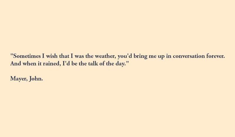 quote about weather and conversation