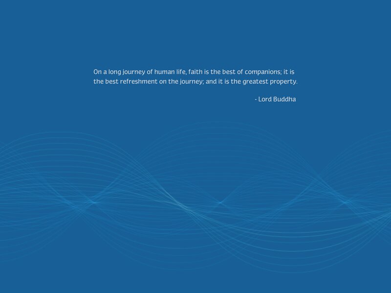 Quote on Blue Background — Calm, Minimalist, Text, Waves
