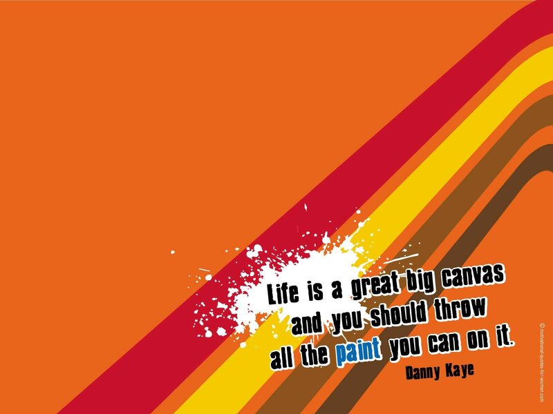 Quote on Colorful Background — Orange