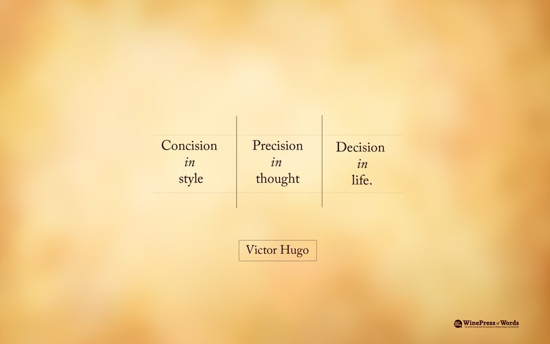 quote on concision precision decision