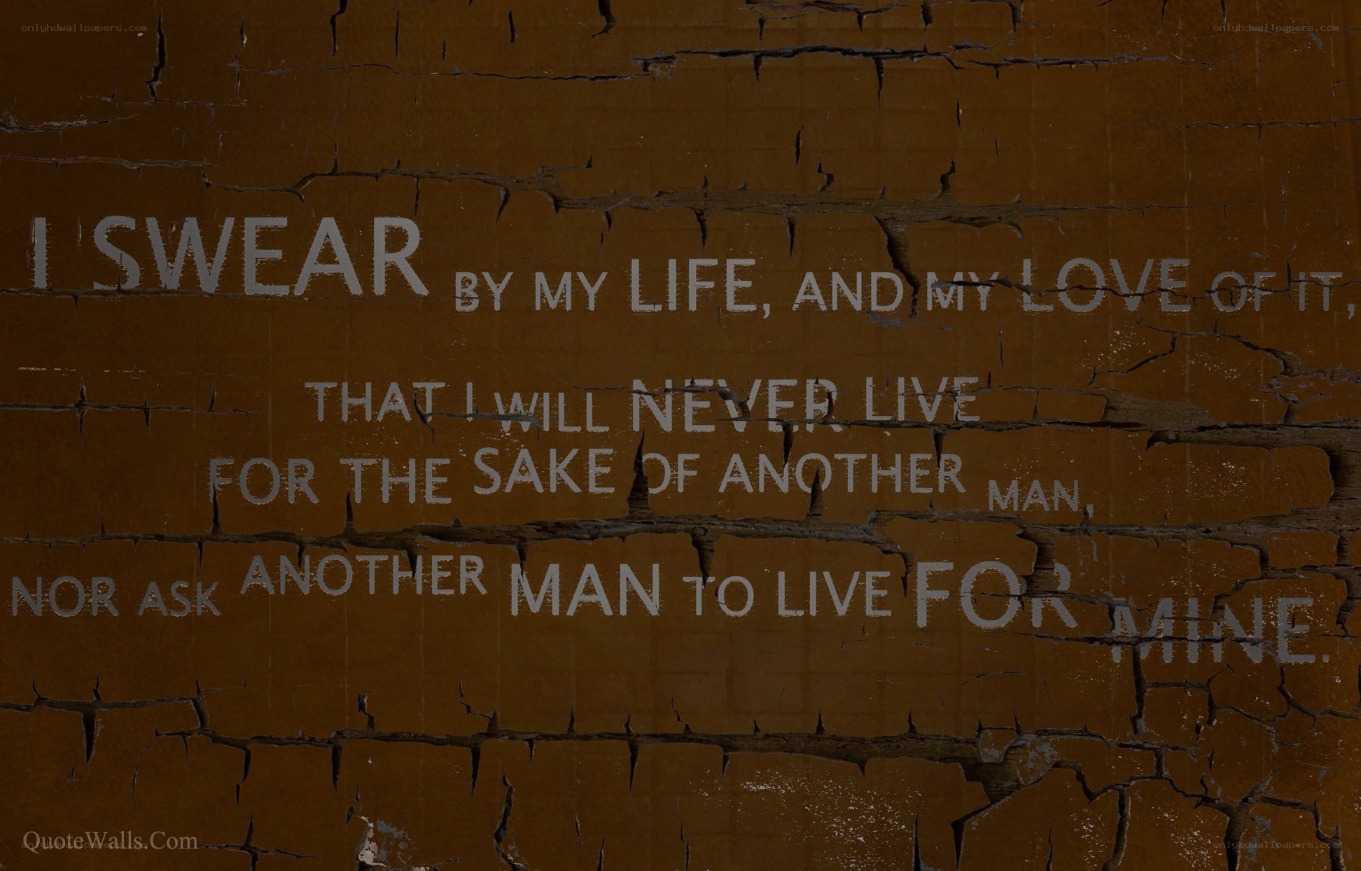quote on cracked wall