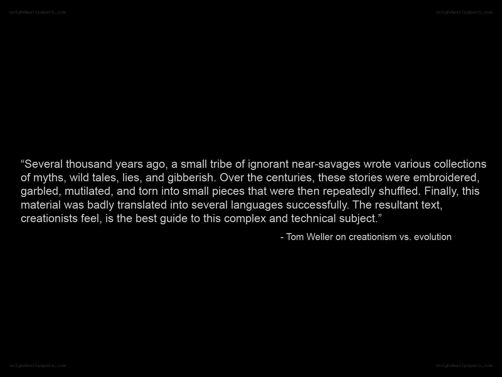 quote on creationism vs evolution