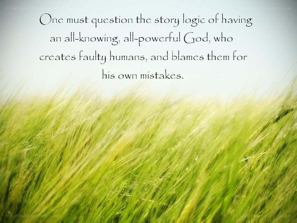 Quote on God and human fault