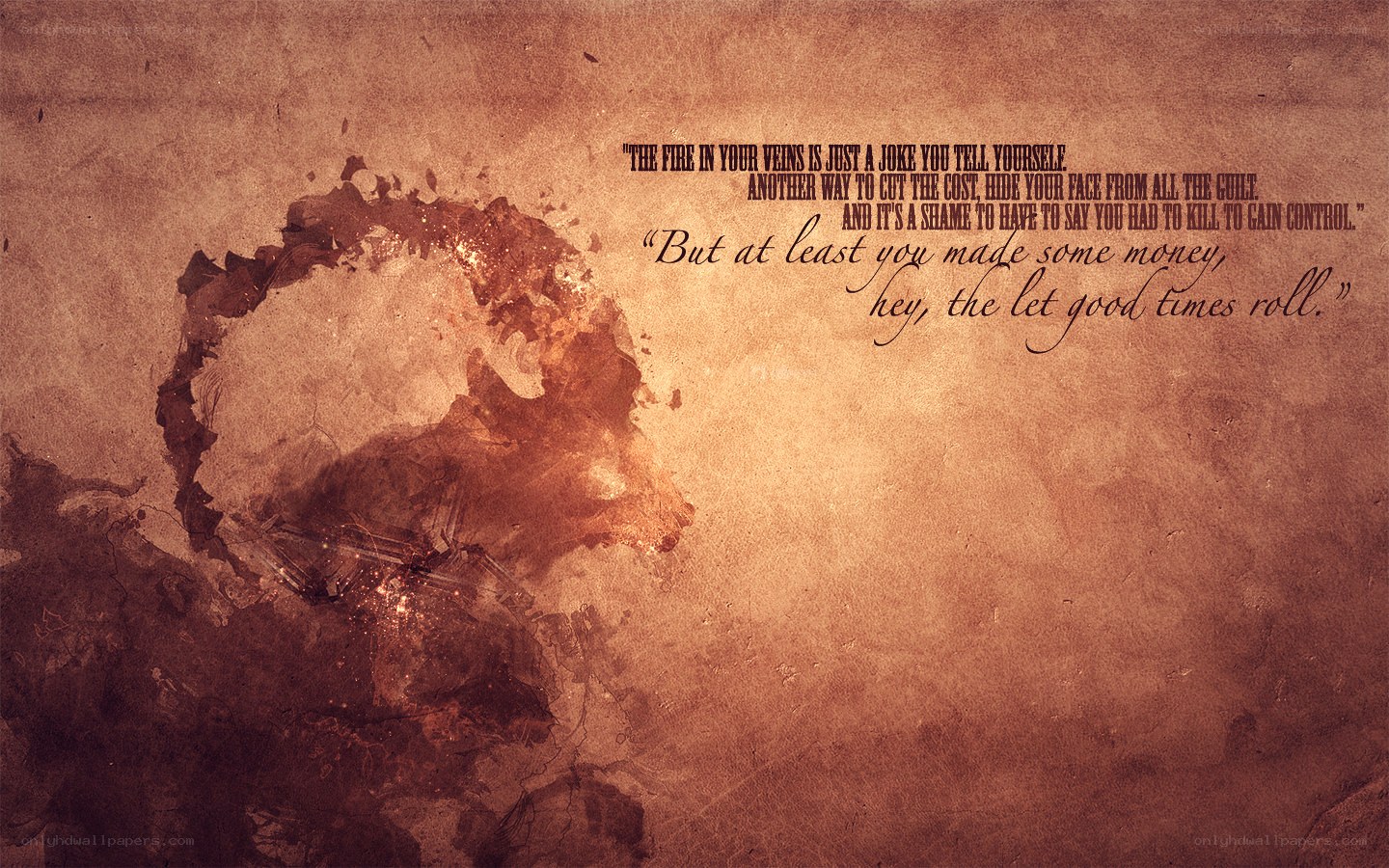 quote on old paper background