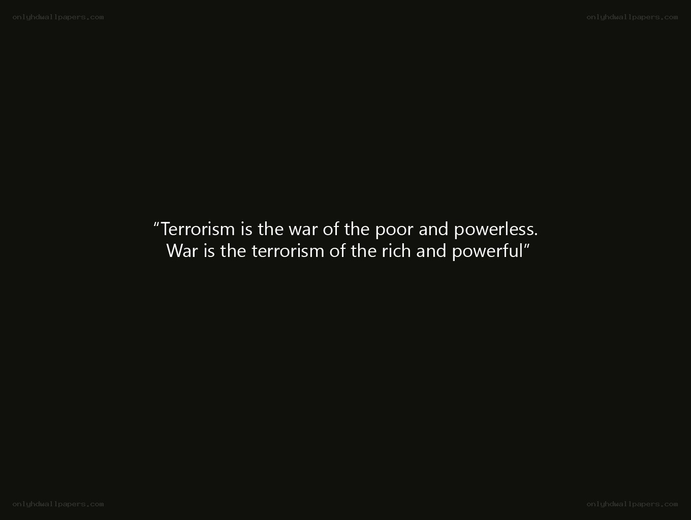 Quote on terrorism and war