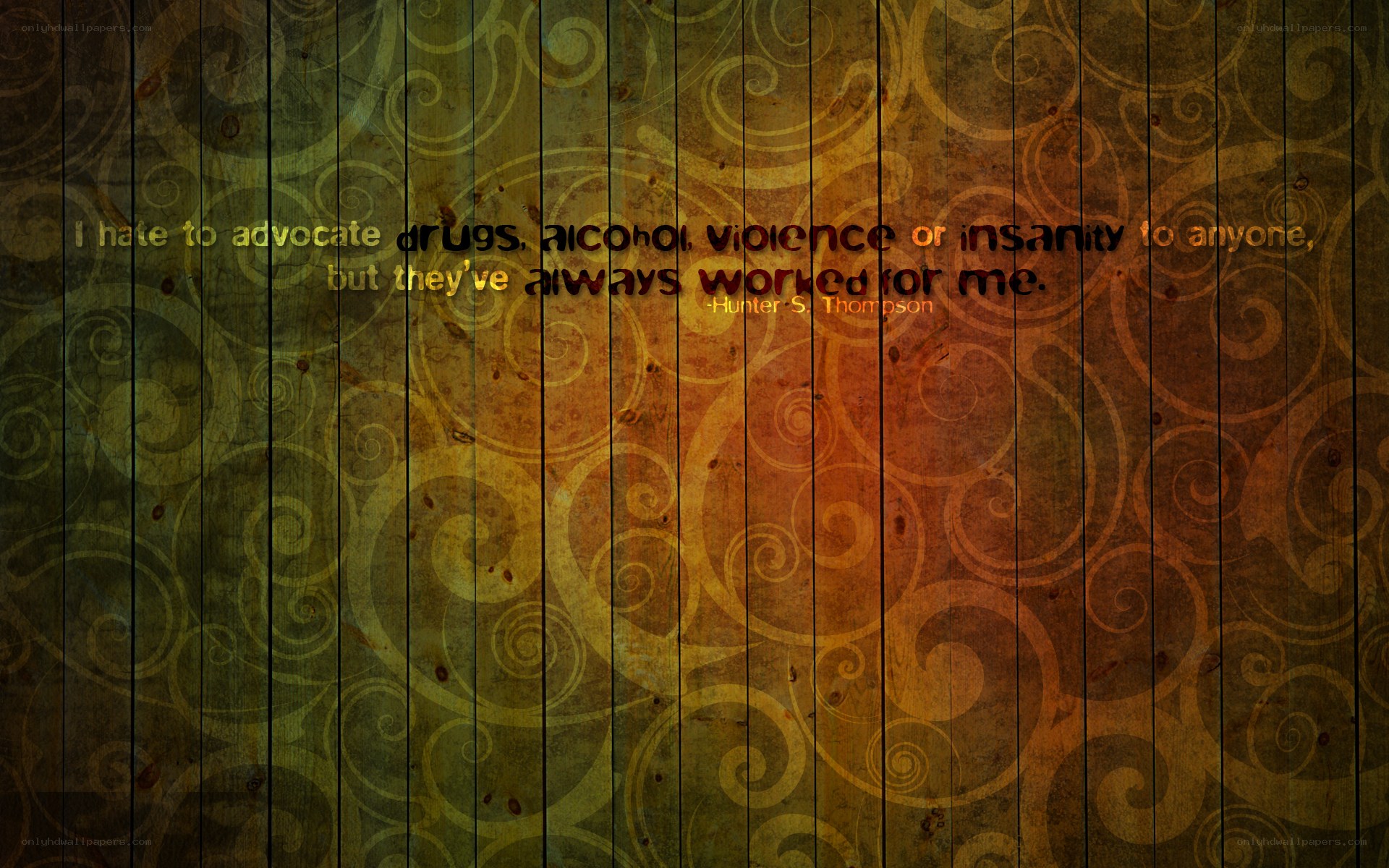 Quote on wood background