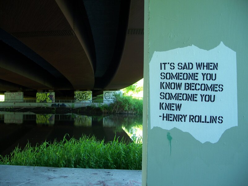 Quote under a bridge